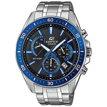Casio EDIFICE Reloj en caja sólida, 10 BAR, Azul/Negro, para Hombre, con Correa de Acero inoxidable, EFR-552D-1A2VUEF