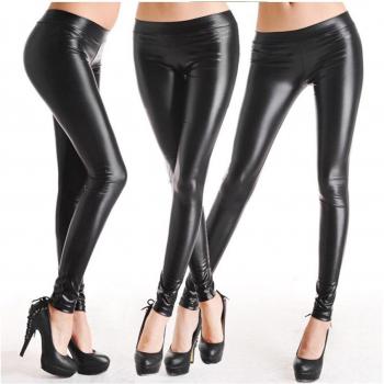 Leggings Mujer Efecto Piel Negro Cómodos y Prácticos Talla M/L