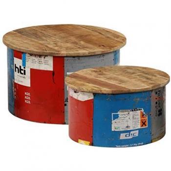 Solid Mango Wood Coffee Tables - Set of 2