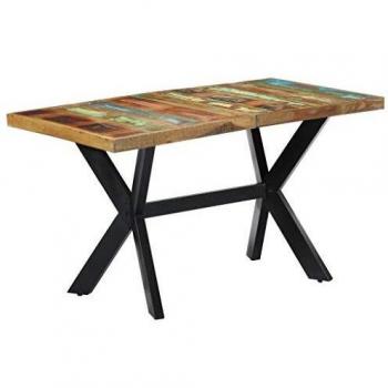 vidaXL Dining Table 140x70x75 cm Solid Reclaimed Wood