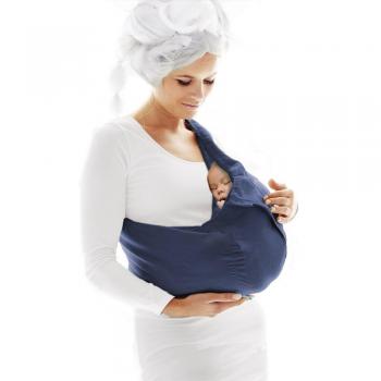 WallaBoo portabebés Elástico Connection, Multifunction, 100% algodón, se adapta a la forma de tu bebé, Portabebes de diseño Ergonómico con Múltiples posiciones, Se adapta a medida que tu hijo crece, Unisex, Color: Azul