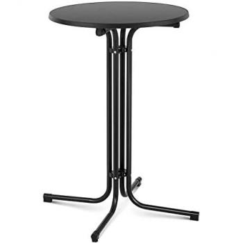 Mesa de bar alta plegable redonda Ø 70 cm color negro