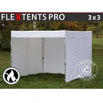 Carpa Plegable Rápida FleXtents® Pro Exhibición 3x3m Impermeable y Flamestable con Laterales