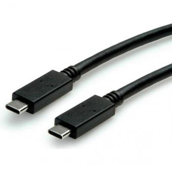 Cable USB 3.2 Gen 2 Tipo C a Tipo C 0,5 m Negro, Blindado, Sin Halógenos, TPE