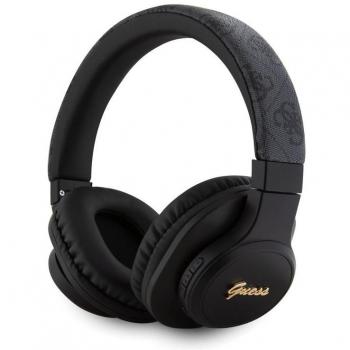 Auriculares inalámbricos Guess de cuero PU con logo 4G tono sobre tono - negro (32 horas de duración)