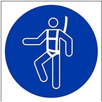 vsafety 41039 at-r logotipo de arnés de seguridad Obligatorio Epi Sign, plástico rígido, cuadrado, 200 mm x 200 mm, color azul