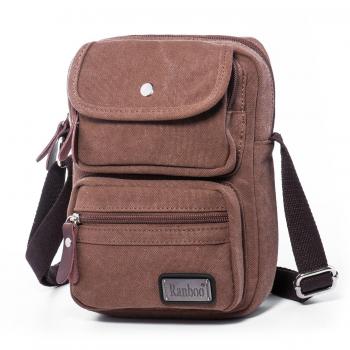 Hengwin Práctica lona pequeña bolsa de cuerpo de la Cruz para hombres con muchos compartimientos Zip Viaje de Paseo Deportes al aire libre, se adapta a iPad Mini