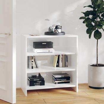 Aparador de madera de ingeniería y aglomerado blanco brillante 70x40,5x75 cm, Mueble de Almacenaje de Salón, Armarios con Puertas, Cajón de Madera, Buffet para salón Moderno