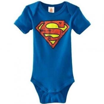 Logoshirt Body para bebé Superman Logotipo - DC Comics - Superman Logo - Pelele para bebé - Azul - Diseño Original con Licencia, Talla 50/56, 0-2 Meses