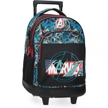 Mochila con ruedas Marvel Shield negro con diseño de los superhéroes de Disney