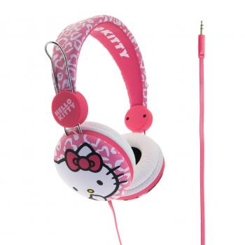 Hello Kitty HK0074 - Auriculares de diadema cerrados junior, color rosa leopardo