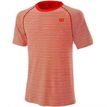 Wilson M Training Crew Camiseta, Hombre, Tangerine Tango/White, XL