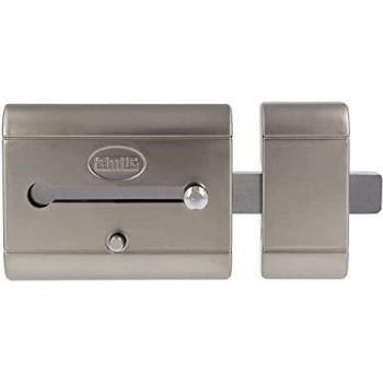 Amig Cerrojo de sobreponer con Cilindro Redondo de Alta Seguridad y pestillo de Apertura. Sistema antibumping. Cromo Mate