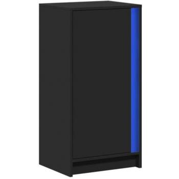 Aparador con luces LED madera de ingeniería negro 42,5x34x85 cm