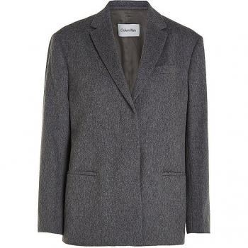 Calvin Klein Women's Gray Regular Fit Blazer Jacket Size 40