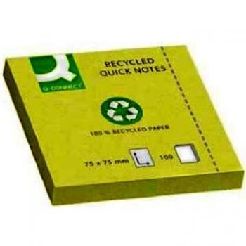 Q-Connect Quick Note Repositionable Pad 75x75mm Yellow