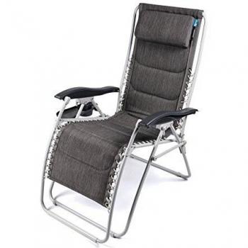 Silla Plegable de Camping Dometic Opulence Modena con Reposapiés en Gris Oscuro