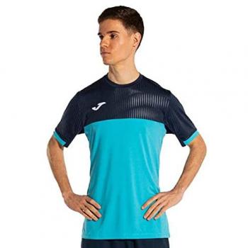 Camiseta de manga corta Joma Montreal para hombre en turquesa flúor y marino