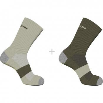Calcetines de running Salomon Evasion Crew 2-Pack verde oscuro - Talla 45-47