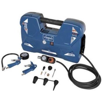 Scheppach - Compresor aircase 1,5 hp 50 hz portátil aceite libre 8 bar 2l accesorios 12 piezas.