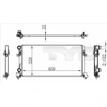 Radiador TYC 737-0073 para refrigeración del motor
