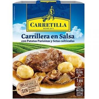Carrillera en Salsa con Patatas Parisinas y Setas.