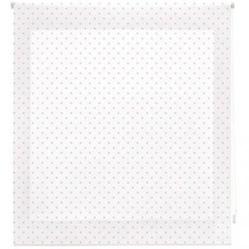 Estor Enrollable Premium Elegante con Diseño Único - 150x180 cm, Blanco con Motas Rosas