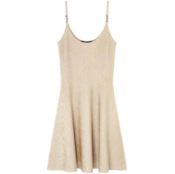 Versace Women's Barocco Jacquard Short Dress in Beige | Size 40 | 10156651A100041KD70
