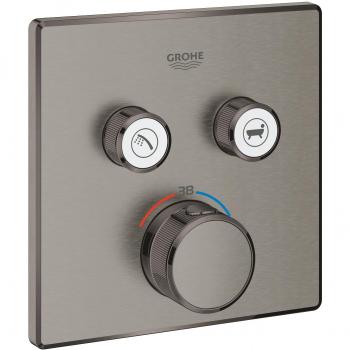 Grohtherm SmartControl Termostato empotrado con 2 llaves en acabado grafito duro cepillado
