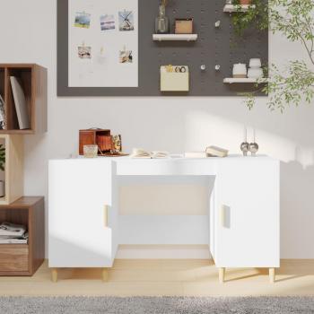 Escritorio blanco 140x50x75 cm de madera contrachapada