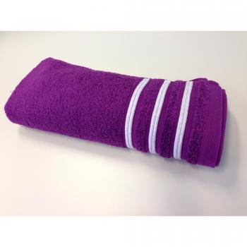 Toalla de rizo altea 100x150cm 100%algodón y 550Gr/m2 color MORADO-BCO