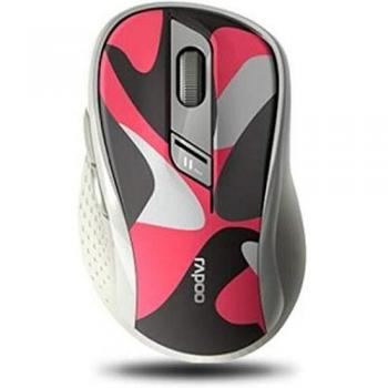 Ratón Óptico Inalámbrico Rapoo M500 Silent Multimodo Camuflaje Rojo 1600 DPI
