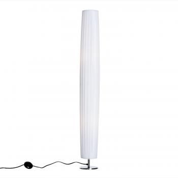 HomCom Lámpara de Pie Moderna con 2 Luces E27 40W y Pulsador de Pie con Base de Acero Inoxidable 120cm - Color Blanco