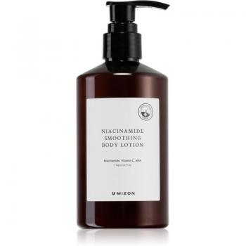 MIZON Niacinamide Smoothing Body Lotion 300ml - Body lotion with 10% niacinamide, AHA, Vitamin C, Hyaluronic Acid; features smooth moisture, pigment care, and soft peeling effects