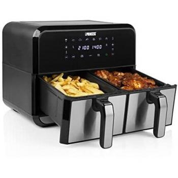 Princess 182074 Freidora de Aire Doble Cesta Aerofryer 2400 W 8 L Negro