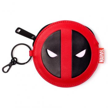 Bioworld Marvel Comics Deadpool Face Coin Purse, Red/Black