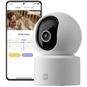 Cámara de Videovigilancia Xiaomi Smart C302 2K 3MP WiFi 6 con Detección IA, Giro 360°, Audio Bidireccional y Compatible con Alexa y Google