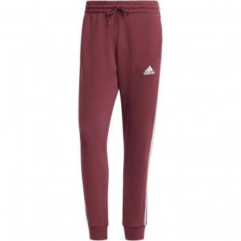 Pantalón adidas Essentials Fleece Tapered Cuff 3-Stripes Hombre Rojo Talla L