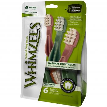 WHIMZEES Estrella, Cepillos de Dientes, Tamaño Grande, 6 Piezas