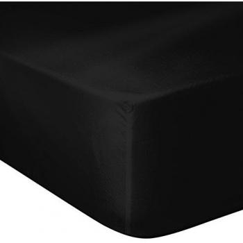 Drap Housse 100% Algodón Negro 140x190 cm con Bonnet de 25 cm
