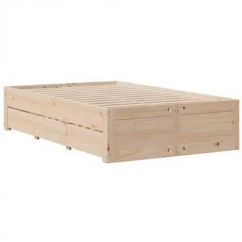 Cama solar sin colchón con cajones 120x190 cm Pino macizo