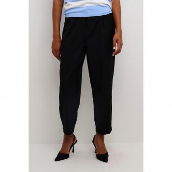 Pantalón 7/8 de mujer KAFFE Merle, ajuste clásico, color negro, con cintura alta y bolsillos laterales