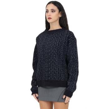 Patrizia Pepe Women's Black Jacquard Logo Sweater Size 2