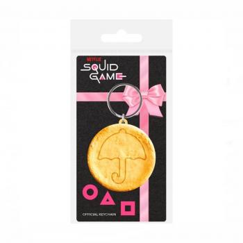 Llavero Squid Game Honeycomb (Galleta de Miel) - Juego del Calamar, Diseño Pirámide o Paraguas, Tamaño 4.5x6 cm