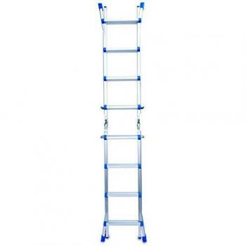 Escalera telescópica Everest 4x4 de aluminio, capacidad máxima 150 kg, dimensiones 16,5x44x121 cm