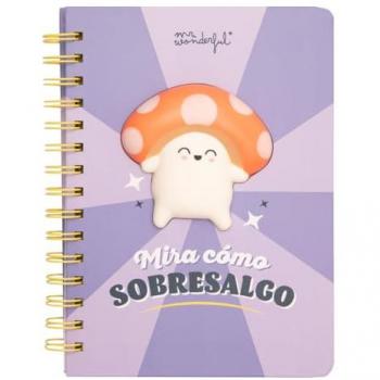 Libreta A5 3D Squishy Mr. Wonderful - Mira Cómo Sobresalgo - 160 Páginas Blancas + Hoja de Pegatinas