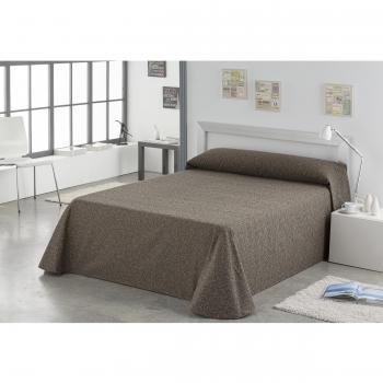 Es-Tela Burgos - Colcha/cubrecama foulard con tejido jacquard, para cama de 150/160 cm, 250 x 280 cm, color café