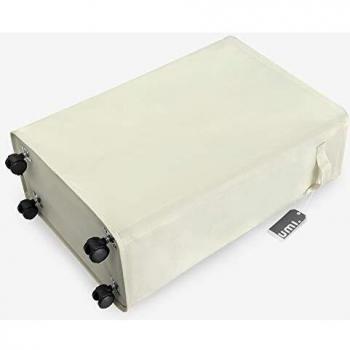 Amazon Brand – Umi Cesta de Lavandería Delgada sobre Ruedas Alta Rolling Lavandería Cesta Plegable Ropa Sucia Cesta Delgada Cesta Estrecha – Beige