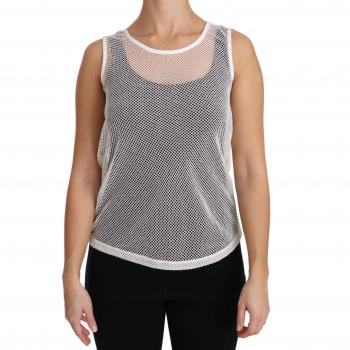 Dolce & Gabbana Elegant White Sheer Sleeveless Tank Top - IT44|L, Size: M, Female, White Transparent Net Sleeveless Tank Top