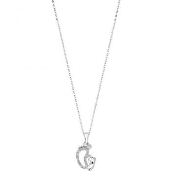 Collar Lotus Silver LP3236-1/1 Mother's Love con motivo de Luna y Pies de Bebé en Plata para Mujer